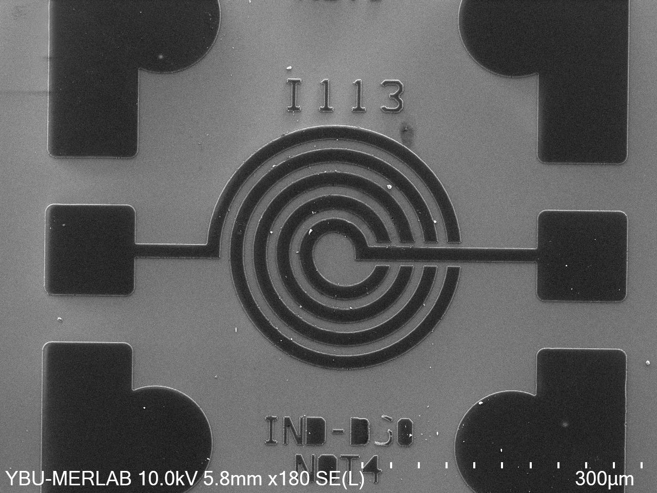 SEM image of a circular micropattern shown in the brochure