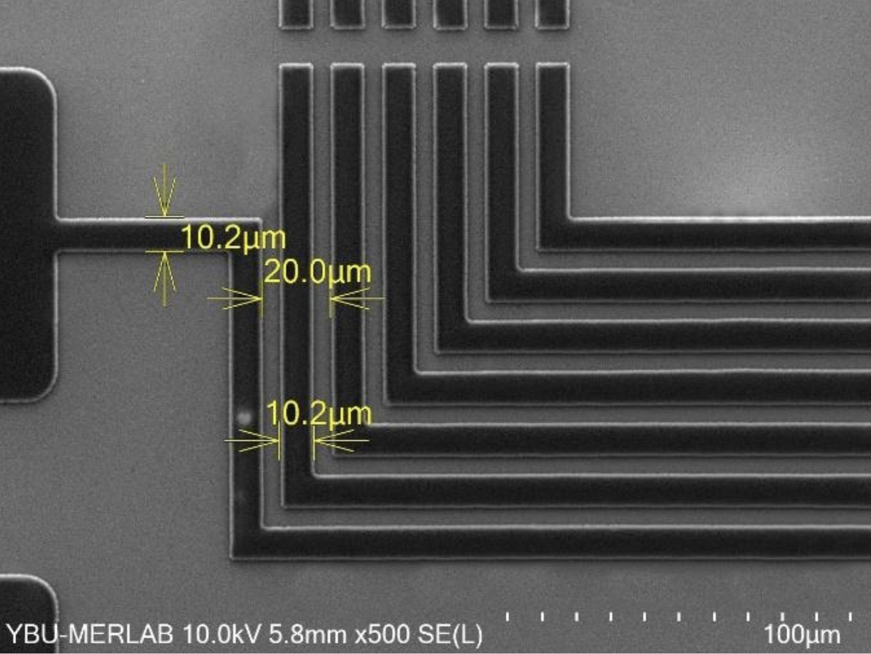 Measured SEM image of a micropattern shown in the brochure